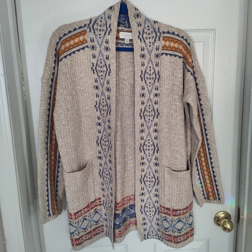 Lucky Brand Tribal Inspired Cardigan, Medium, worn once